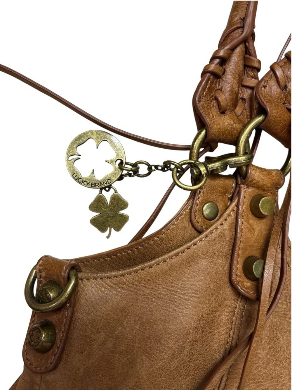 Tan Leather Hobo Tote Bag - Women
